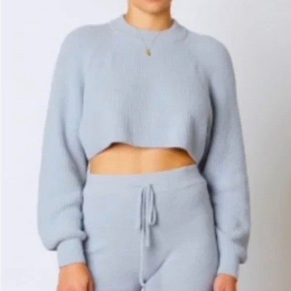 Cotton Candy Sweaters - Light Blue Cotton Candy LA Fuzzy Sweater